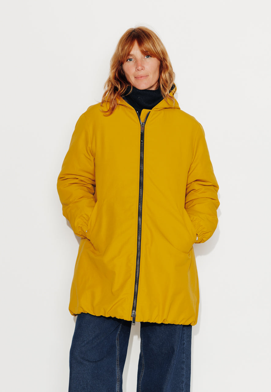 PINACEA - PINACEA - Parka mi longue ouatinée en coton déperlant moutarde MOUTARDE - Trench & Coat
