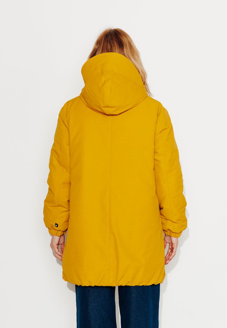 PINACEA - PINACEA - Parka mi longue ouatinée en coton déperlant moutarde MOUTARDE - Trench & Coat