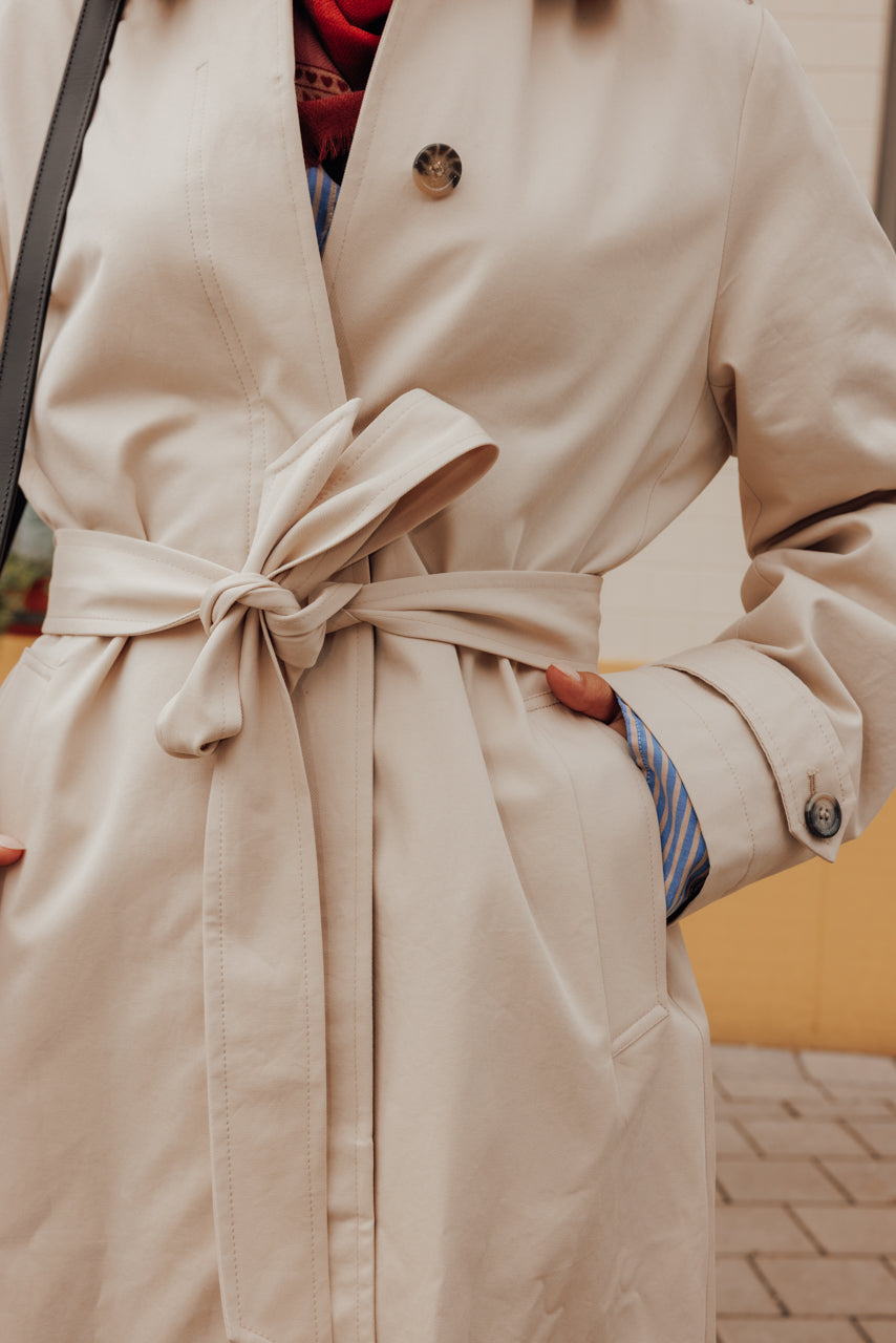 MAROCA - TRENCH LONG 100% COTON DÉPERLANT ET VELOURS