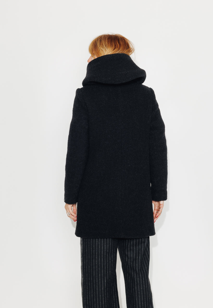 RICOUX - RICOUX - Manteau enveloppant en bouclette de laine noir Noir / Black - Trench & Coat