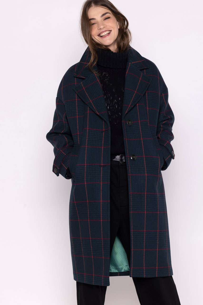 Coat MOLINOT Long oversized coat with fancy checks