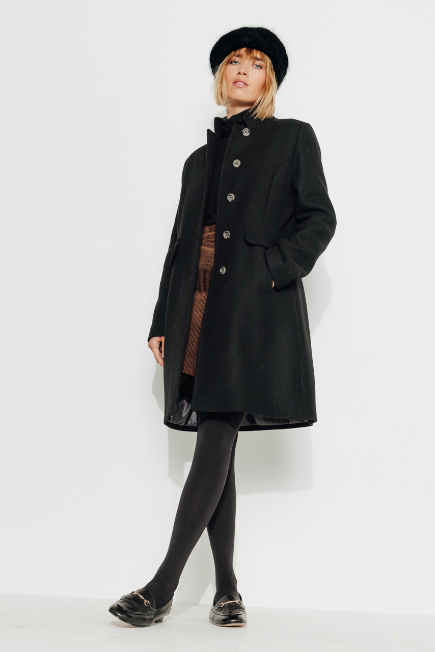 Trench Manteau Long Noir Laine Femme Manteau En Laine Femme Preppy