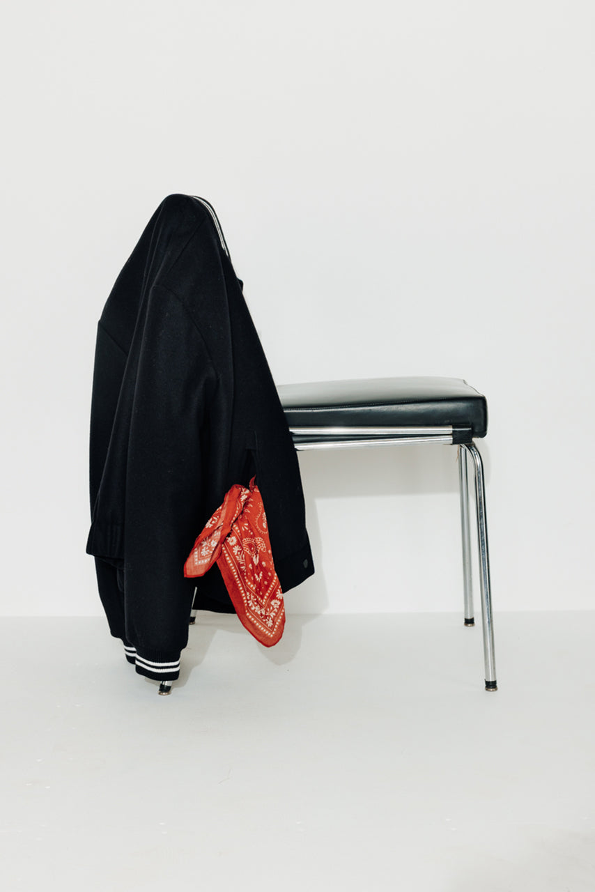 YOLET-Bombers padded bomber in black wool cloth