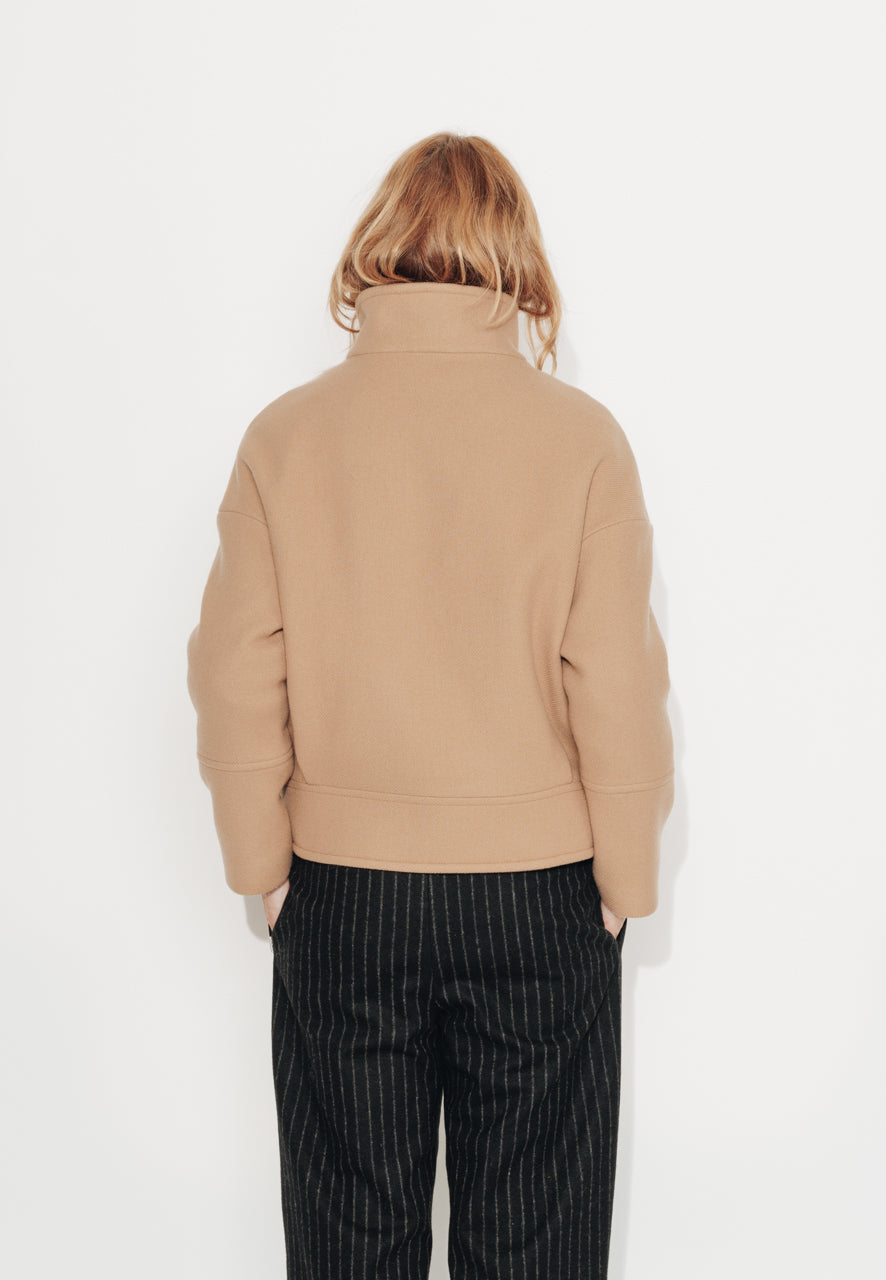 MABLY - MABLY - Blouson court oversize en drap de laine camel SABLE - Trench & Coat