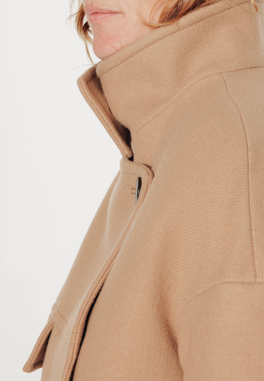 MABLY - MABLY - Blouson court oversize en drap de laine camel SABLE - Trench & Coat
