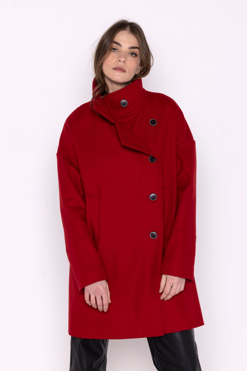 Caban rouge femme hotsell