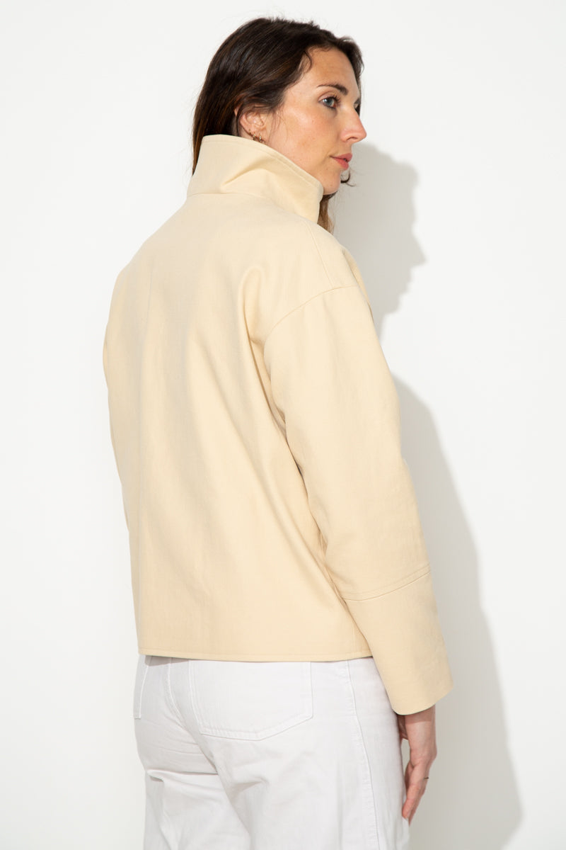 SOFAR - Manteau court oversize 100% coton BEIGE - Trench & Coat