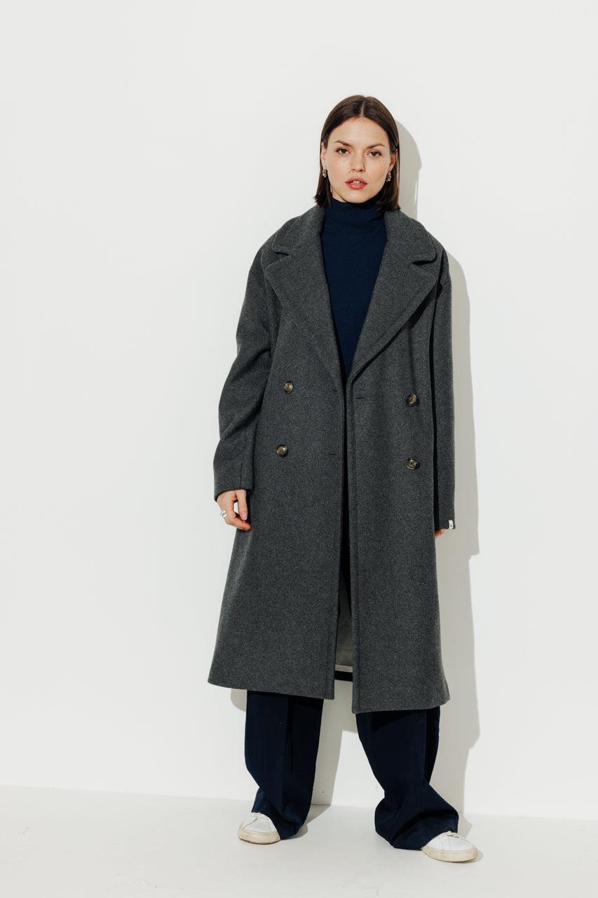 Manteau long oversize gris femme Trench Coat Trench Coat