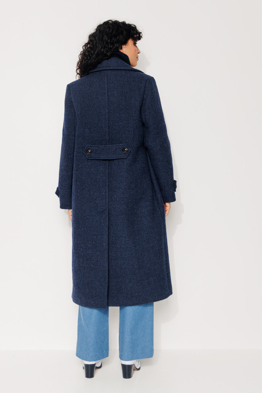 MONSTERA - MONSTERA - Manteau long oversize en laine vierge marine MARINE - Trench & Coat