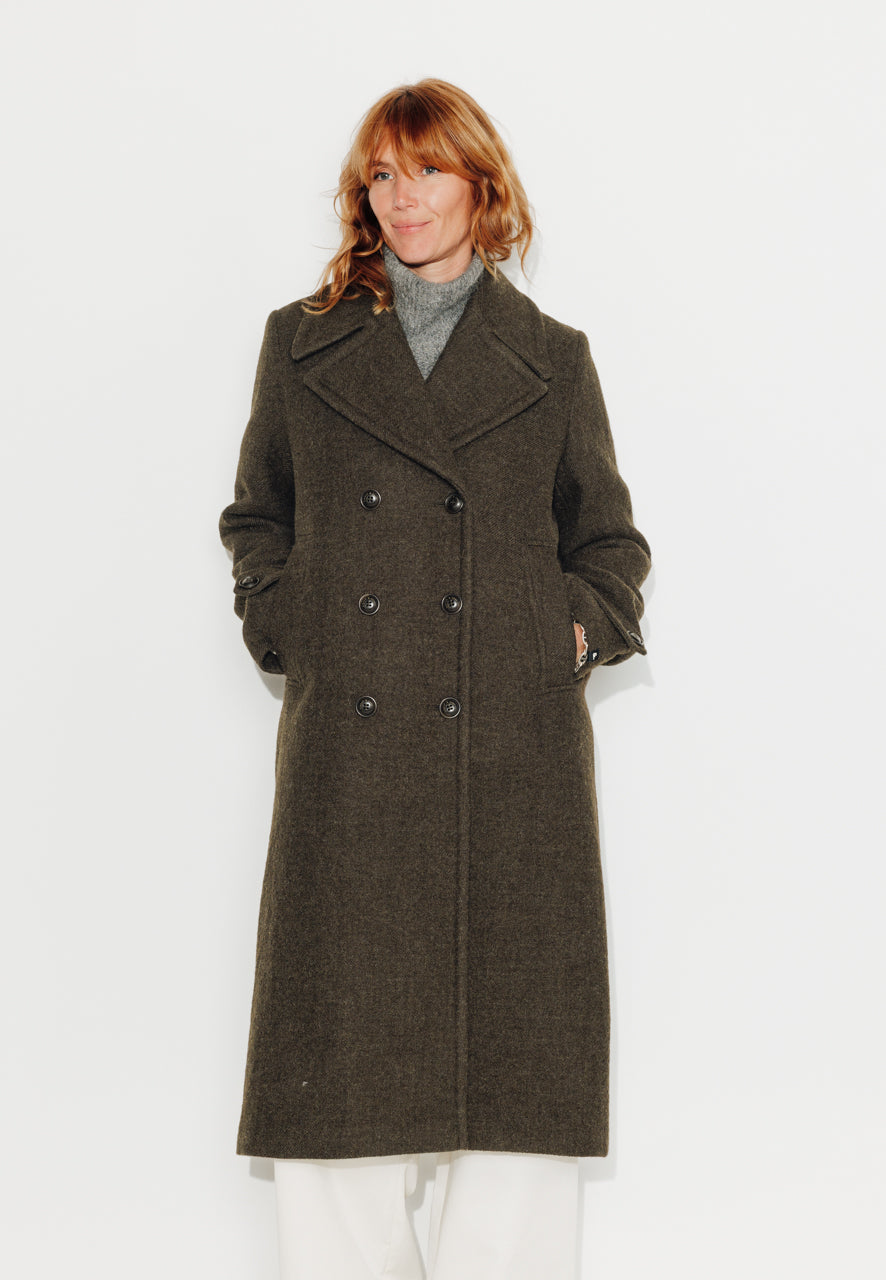MONSTERA - MONSTERA - Manteau long oversize en laine vierge kaki KAKI - Trench & Coat