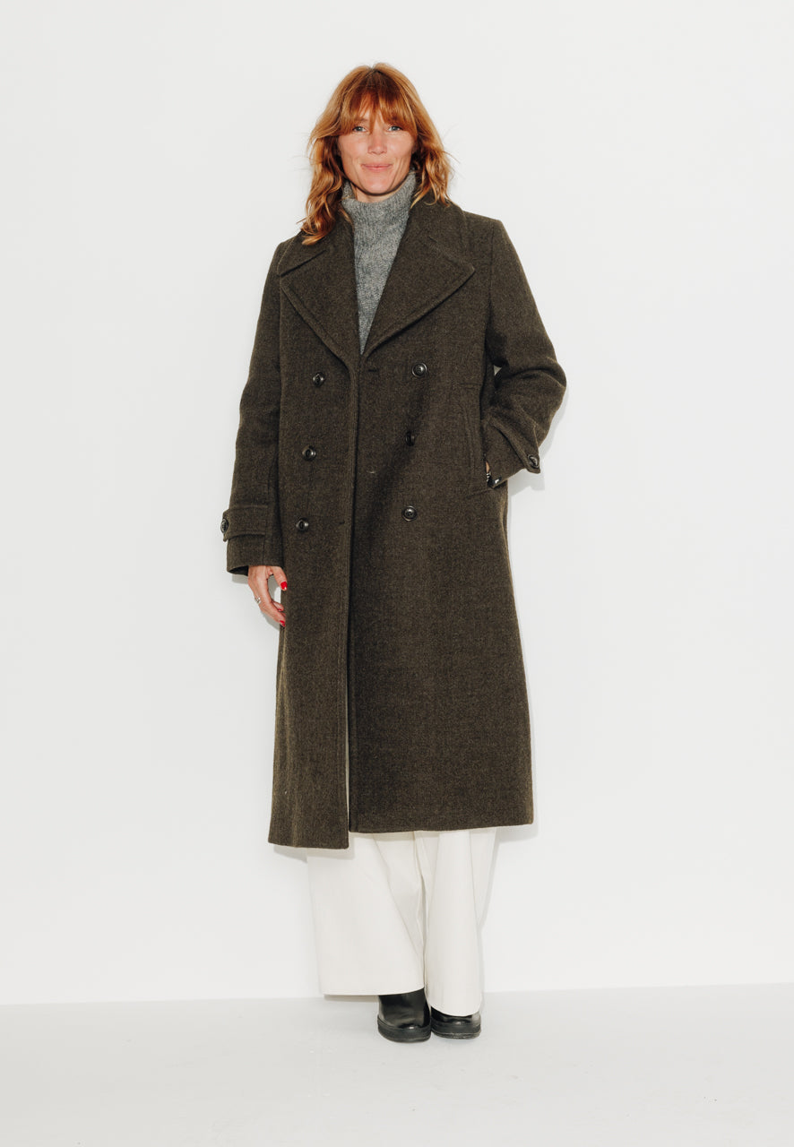 MONSTERA - MONSTERA - Manteau long oversize en laine vierge kaki KAKI - Trench & Coat