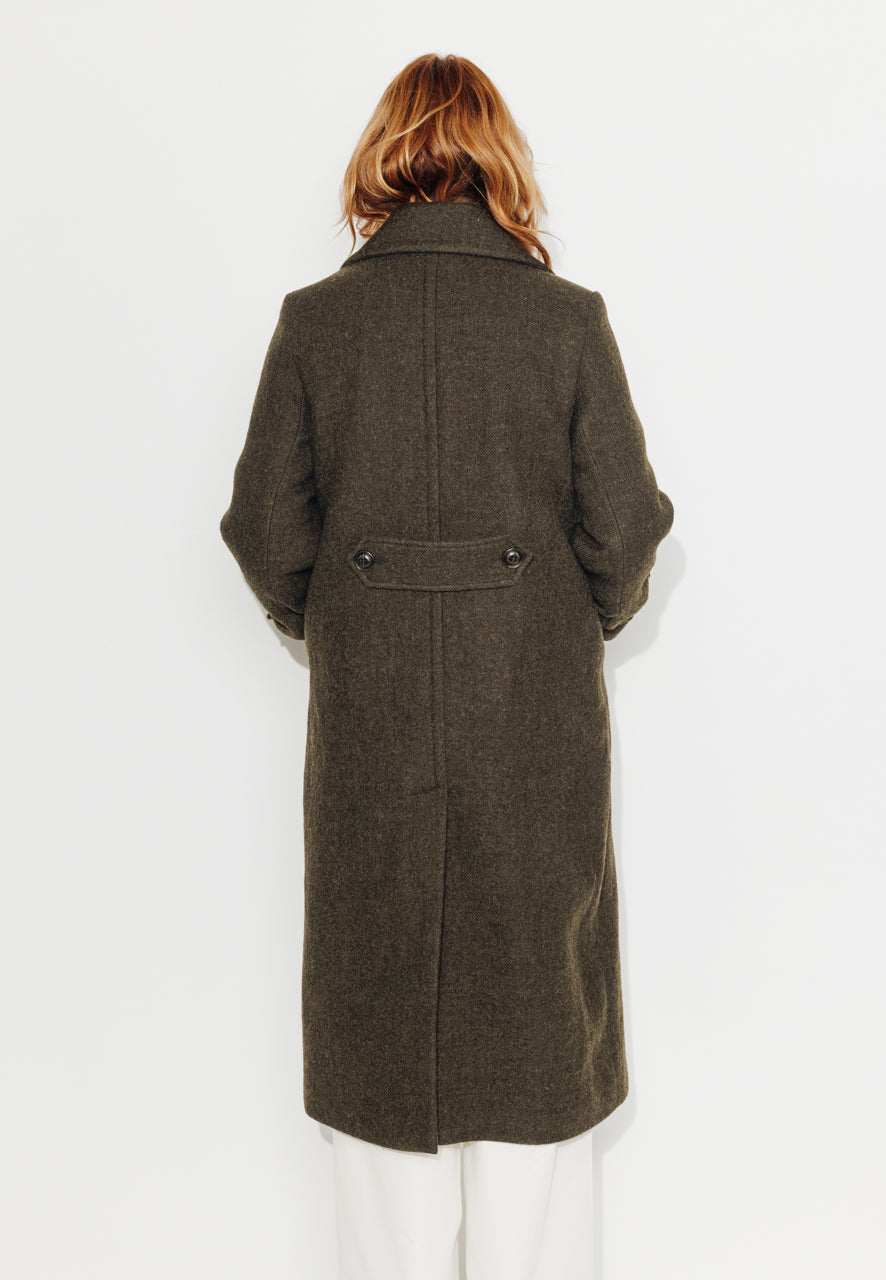 MONSTERA - MONSTERA - Manteau long oversize en laine vierge kaki KAKI - Trench & Coat
