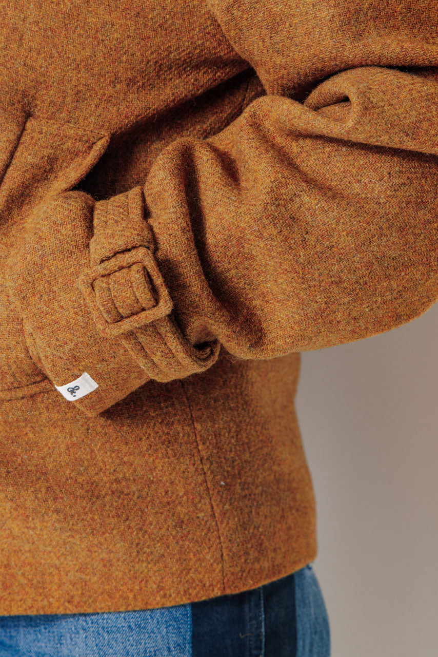 SOPHORA - SOPHORA - Manteau court oversize en drap de laine shetland moutarde MOUTARDE - Trench & Coat