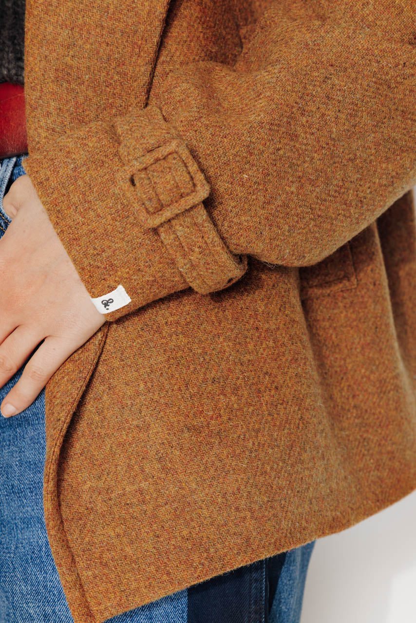 SOPHORA - SOPHORA - Manteau court oversize en drap de laine shetland moutarde MOUTARDE - Trench & Coat