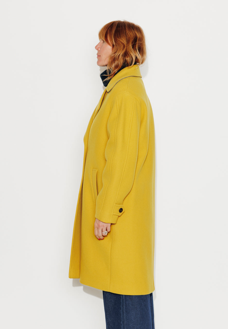 CATALPA - CATALPA - Manteau mi long oversize en drap de laine jaune JAUNE - Trench & Coat