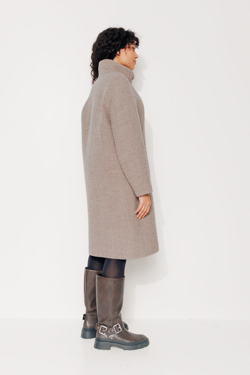 GINKGO - GINKGO- Manteau mi--long oversize en laine vierge beige BEIGE - Trench & Coat