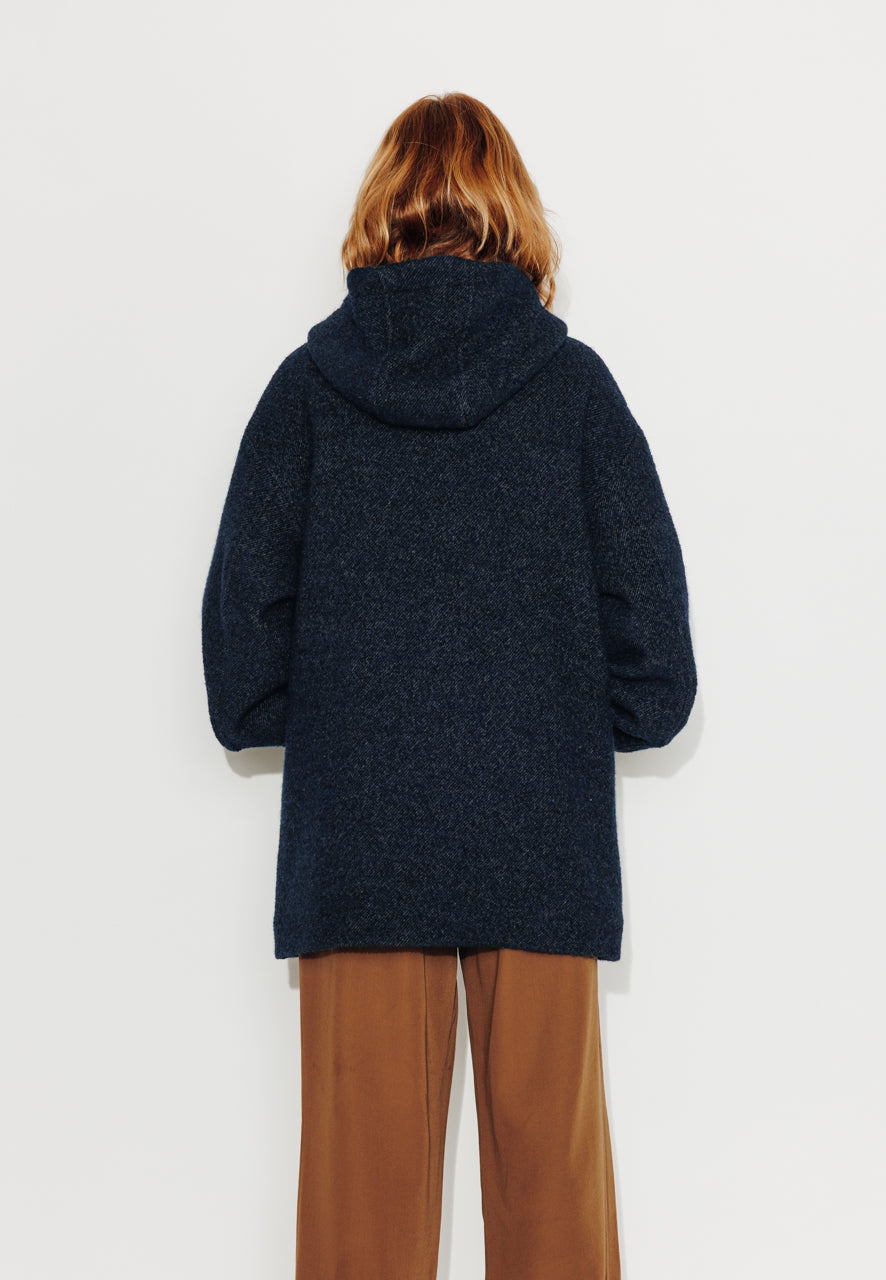 CAROUBIER - CAROUBIER - Manteau oversize esprit parka en gabardine de laine bouclée recyclée OCEAN - Trench & Coat