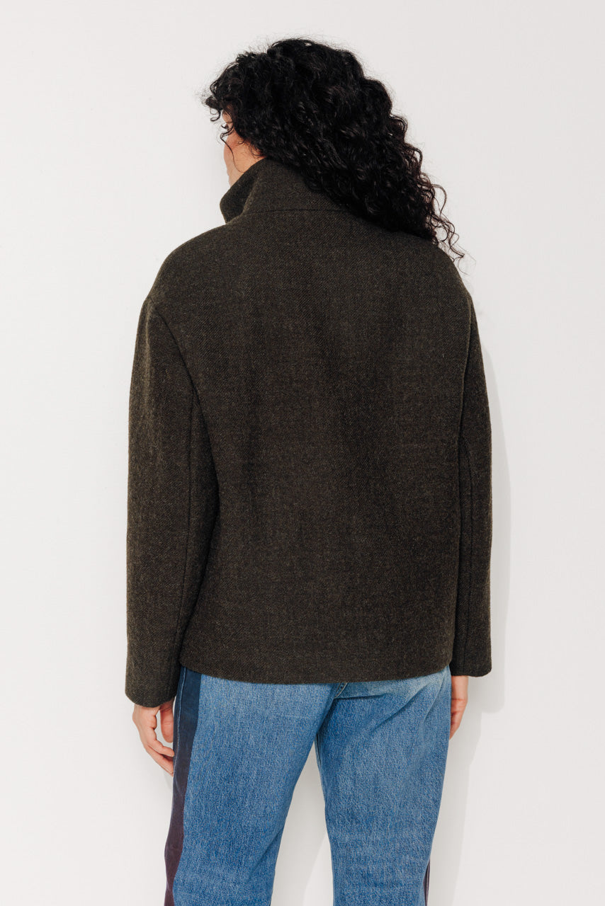CABRILLET - CABRILLET - Manteau court oversize en laine vierge kaki KAKI - Trench & Coat