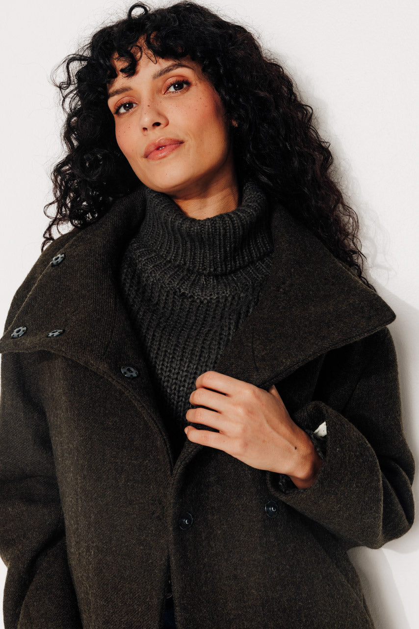 CABRILLET - CABRILLET - Manteau court oversize en laine vierge kaki KAKI - Trench & Coat