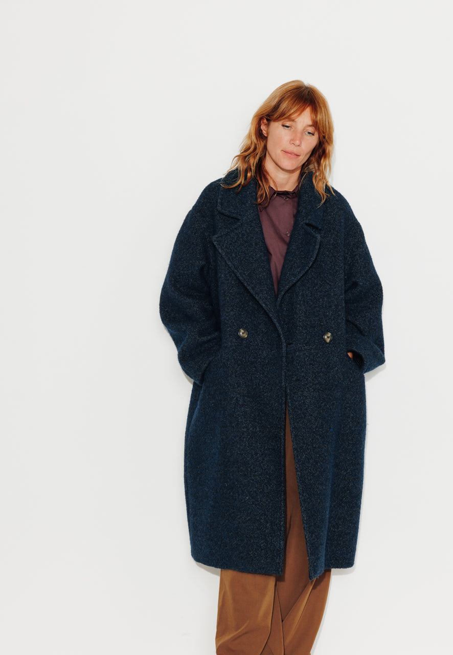 TORMINALIS - TORMINALIS - Manteau mi-long oversize en gabardine de laine bouclée recyclée OCEAN - Trench & Coat