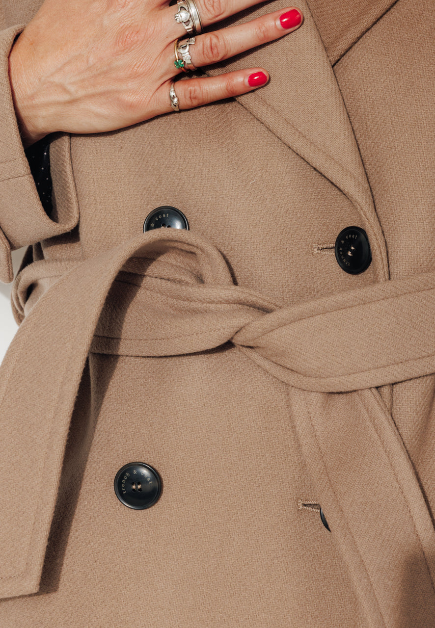 LONGTROENE - LONGTROENE - Manteau long oversize en drap de laine vierge beige GREGE - Trench & Coat
