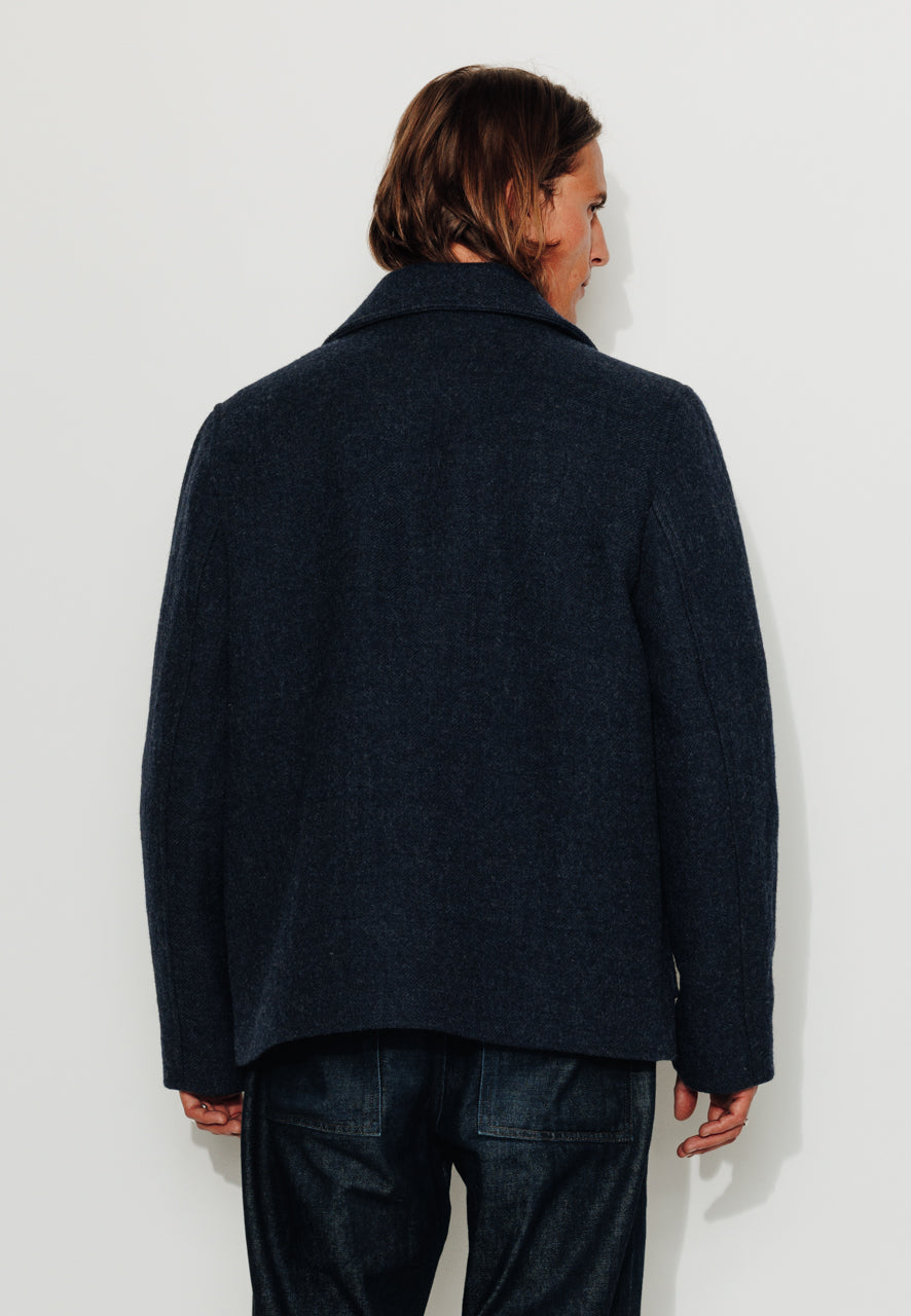 TIMO - TIMO – Manteau court esprit surveste en laine vierge marine MARINE - Trench & Coat