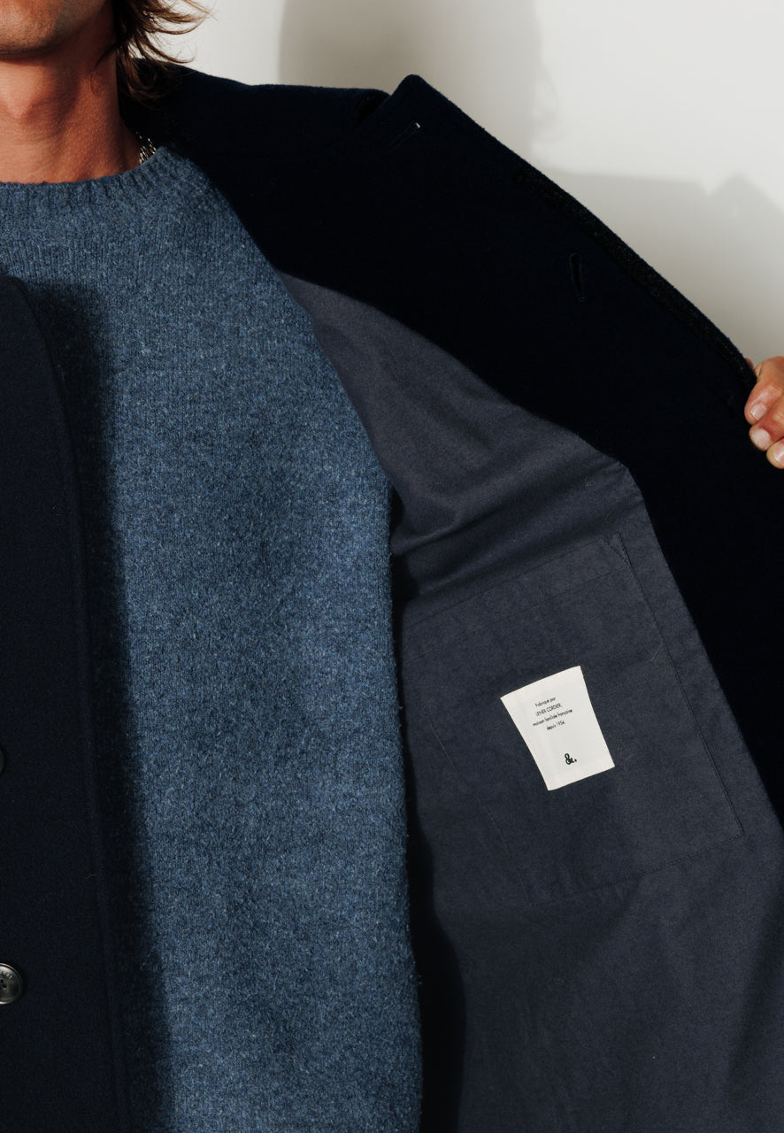 MARIUS - MARIUS - Manteau mi-long en laine vierge marine MARINE - Trench & Coat