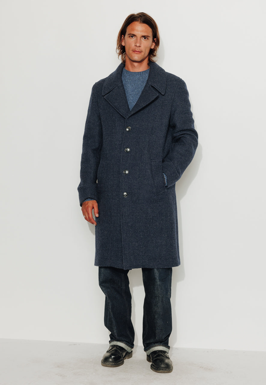 NILS - NILS- Manteau mi long en laine vierge marine MARINE - Trench & Coat