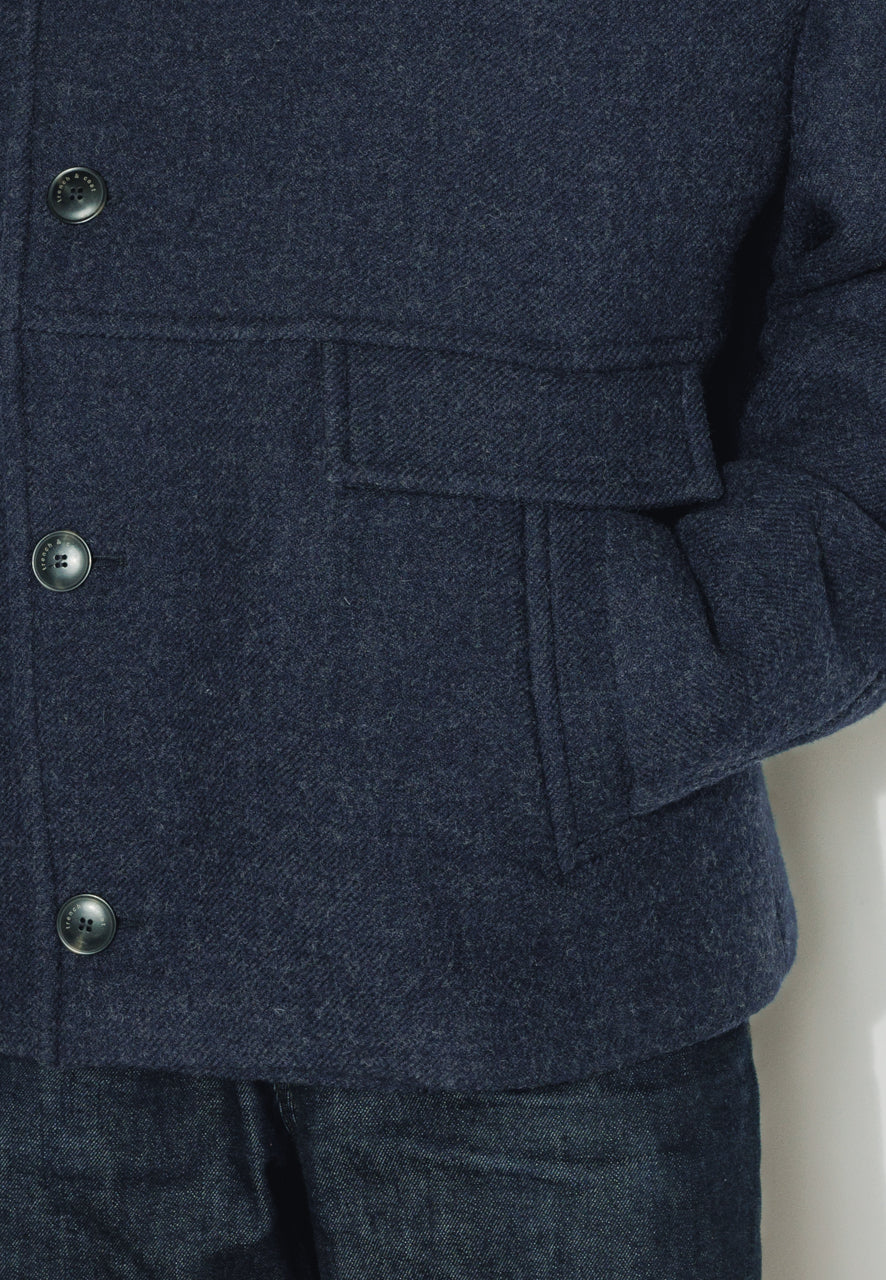 RAFI - RAFI – Manteau court oversize en laine vierge marine MARINE - Trench & Coat