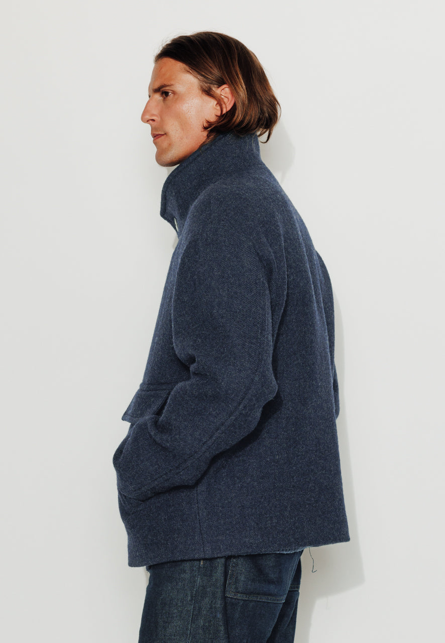 RAFI - RAFI – Manteau court oversize en laine vierge marine MARINE - Trench & Coat