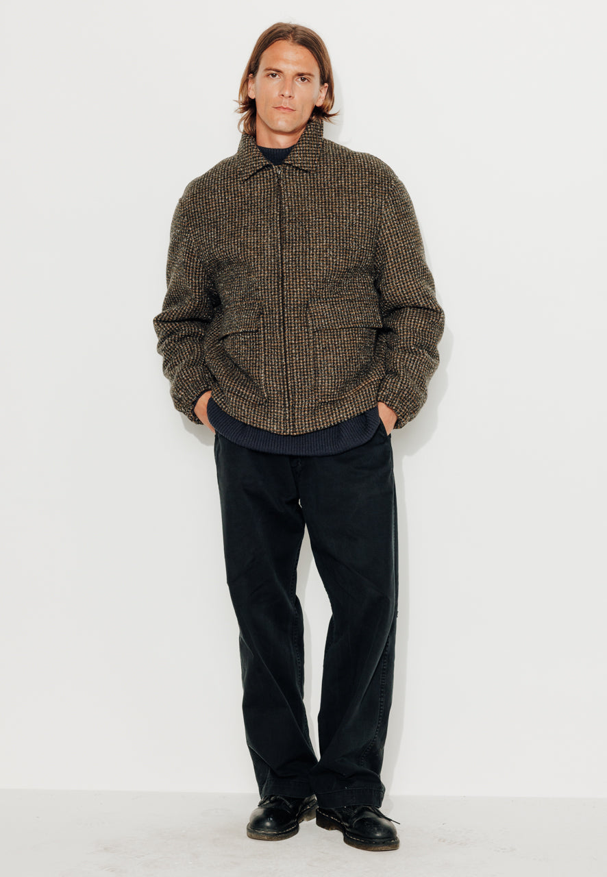 RUBEN - RUBEN- Manteau court laine vierge esprit blouson à carreaux? MOUTARDE - Trench & Coat