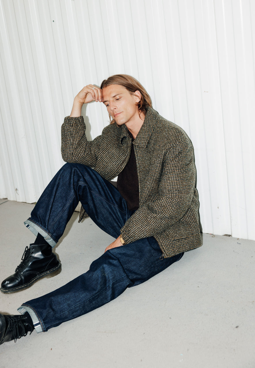 RUBEN - RUBEN- Manteau court laine vierge esprit blouson à carreaux? MOUTARDE - Trench & Coat