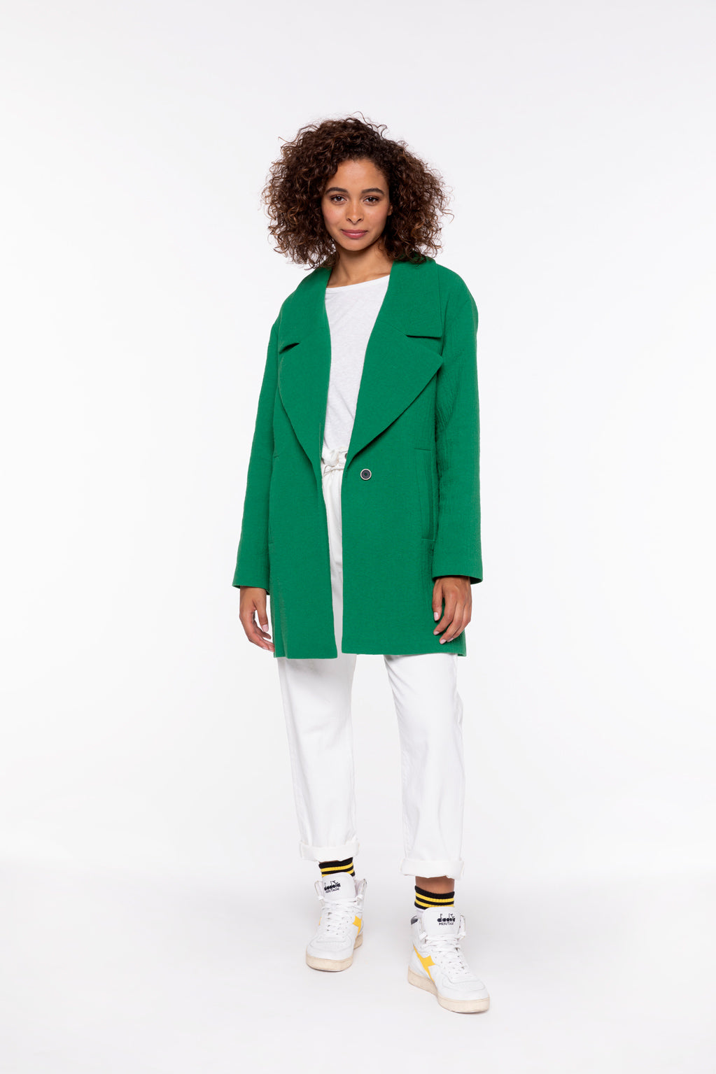 CLISSON jacket-Generous jacket in green cotton