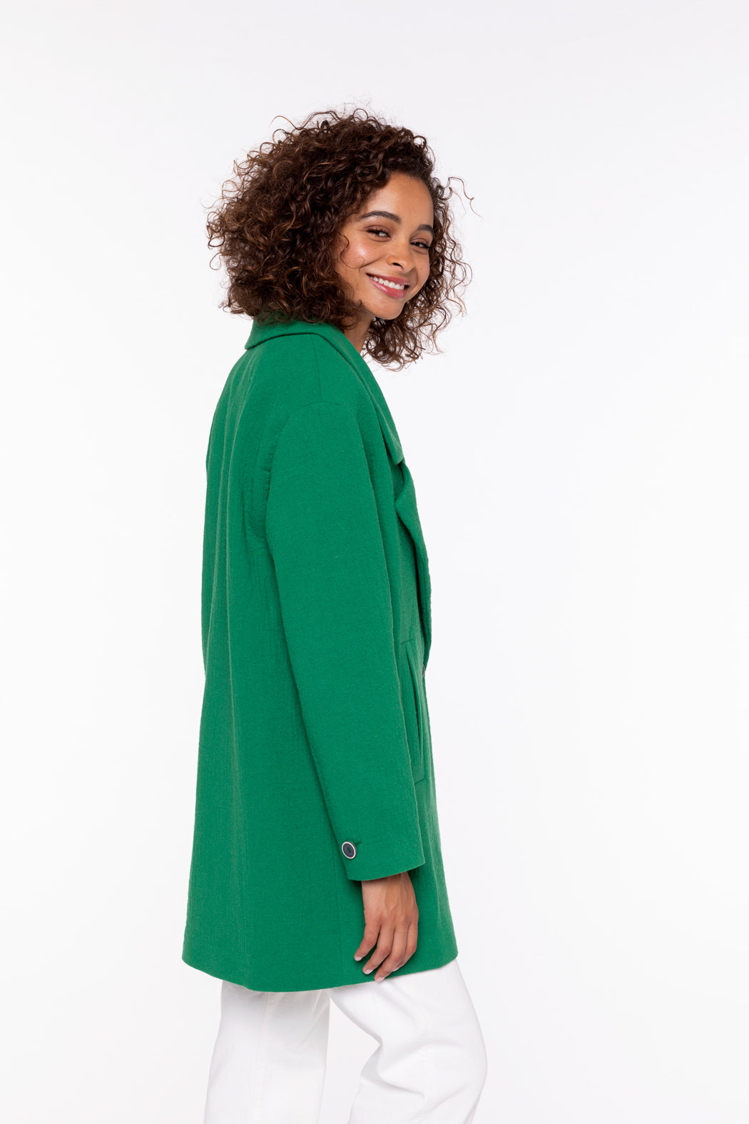 CLISSON jacket-Generous jacket in green cotton