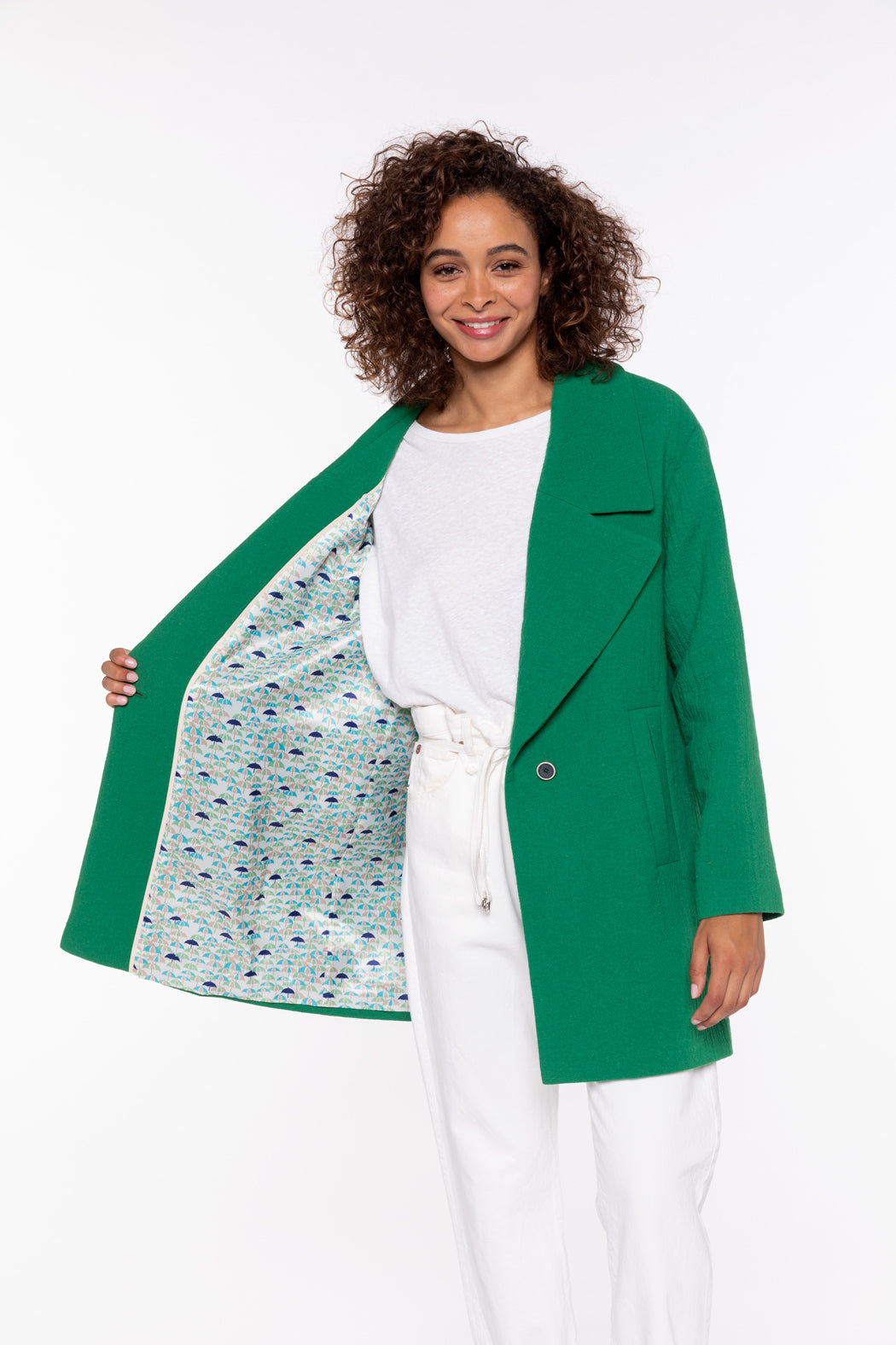 CLISSON jacket-Generous jacket in green cotton