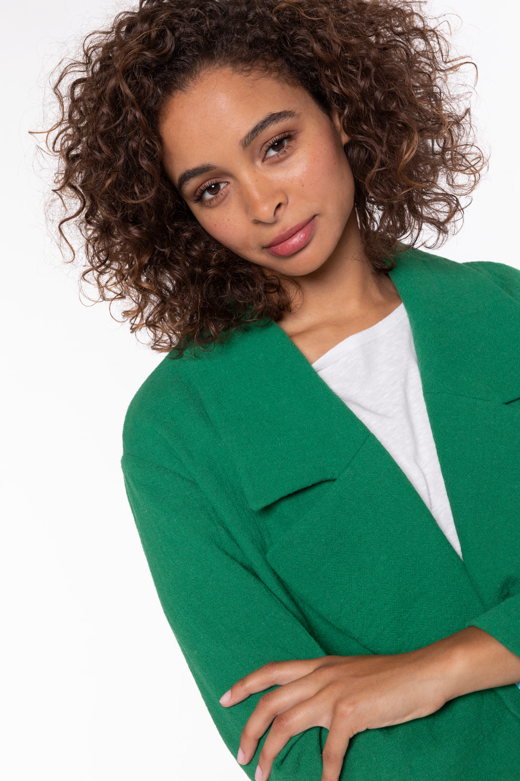 CLISSON jacket-Generous jacket in green cotton