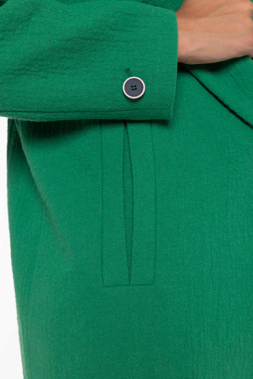CLISSON jacket-Generous jacket in green cotton