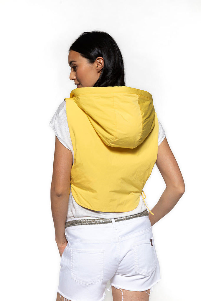 Capuche AVORIAZ tissu déperlant jaune-Capuche accessoire en tissu déperlant jaune