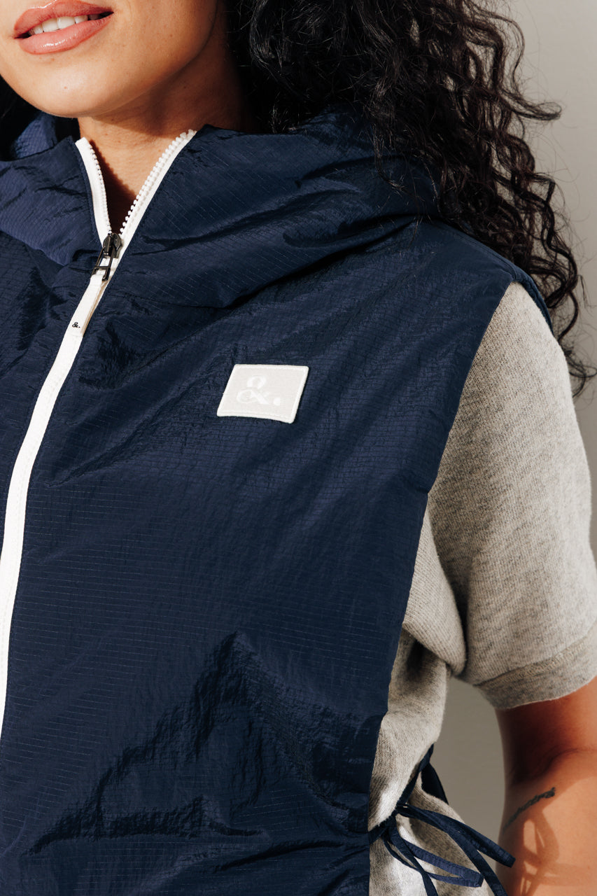 CAILLE - Capuche ouatinée zippée marine MARINE - Trench & Coat