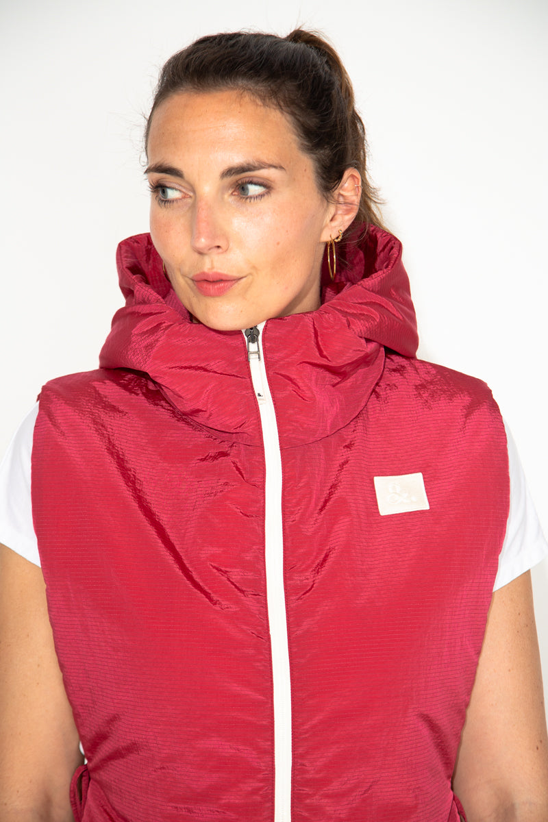 CAILLE - Capuche ouatinée zippée framboise ROUGE - Trench & Coat