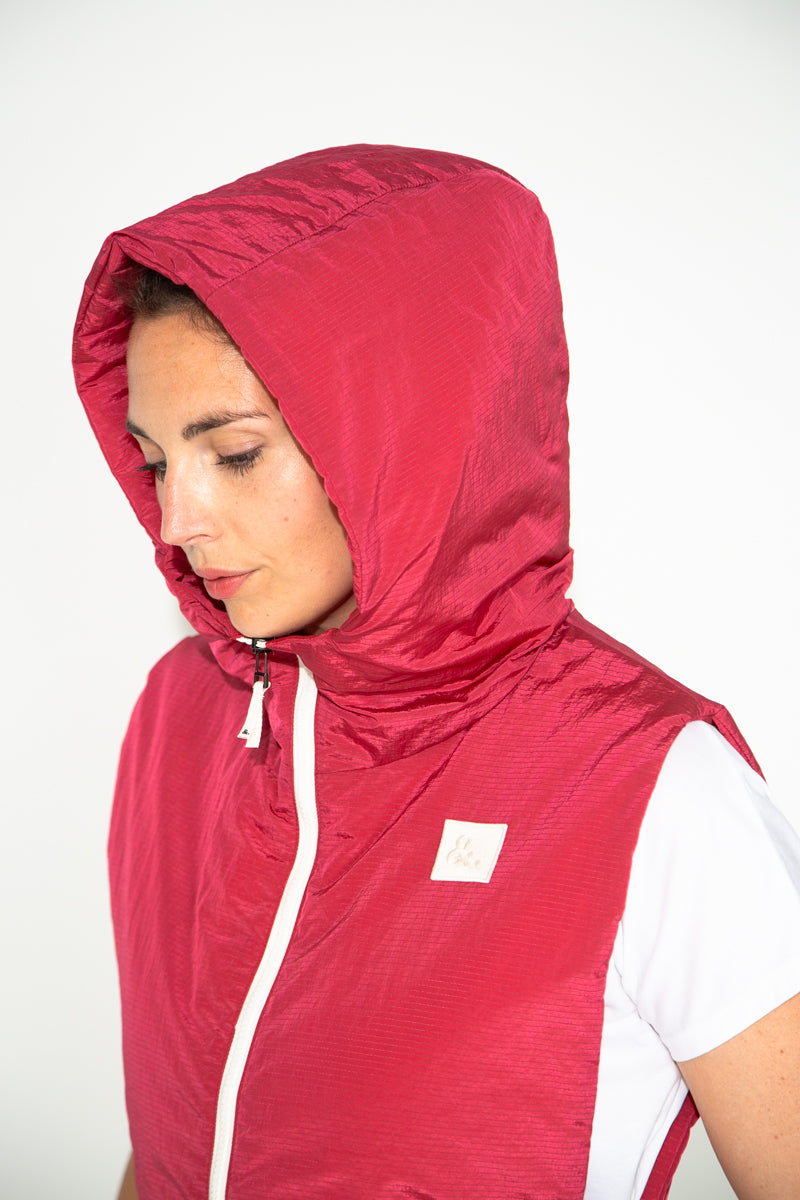 CAILLE - Capuche ouatinée zippée framboise ROUGE - Trench & Coat