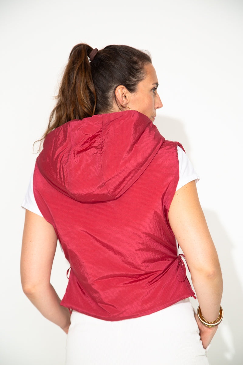 CAILLE - Capuche ouatinée zippée framboise ROUGE - Trench & Coat