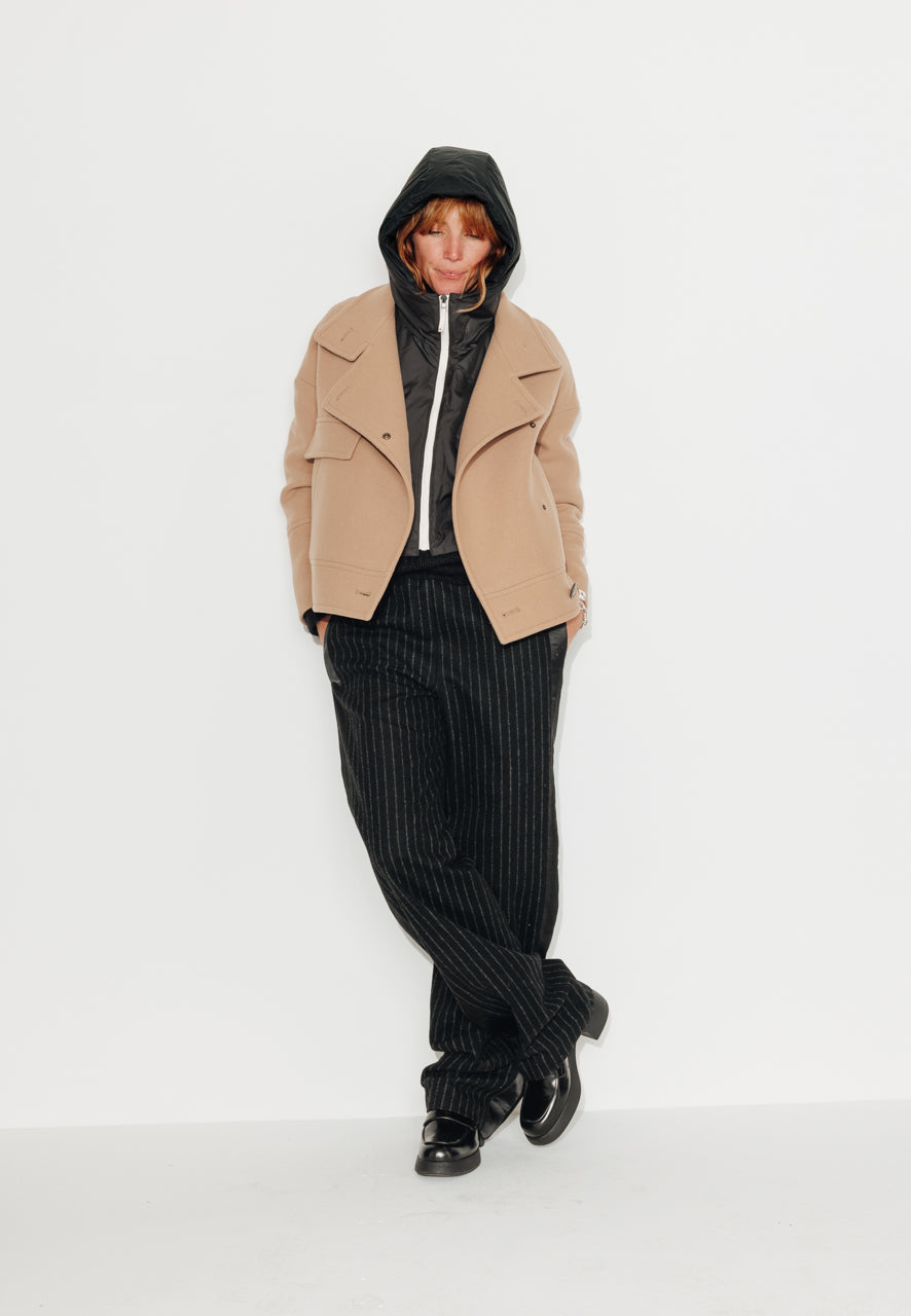 CAILLE - CAILLE - Capuche ouatinée zippée noire Noir / Black - Trench & Coat