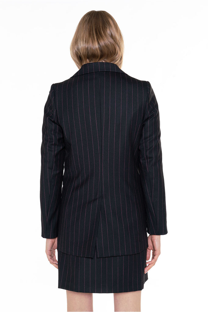 Veste SQUALI-Blazer à rayures noires et roses