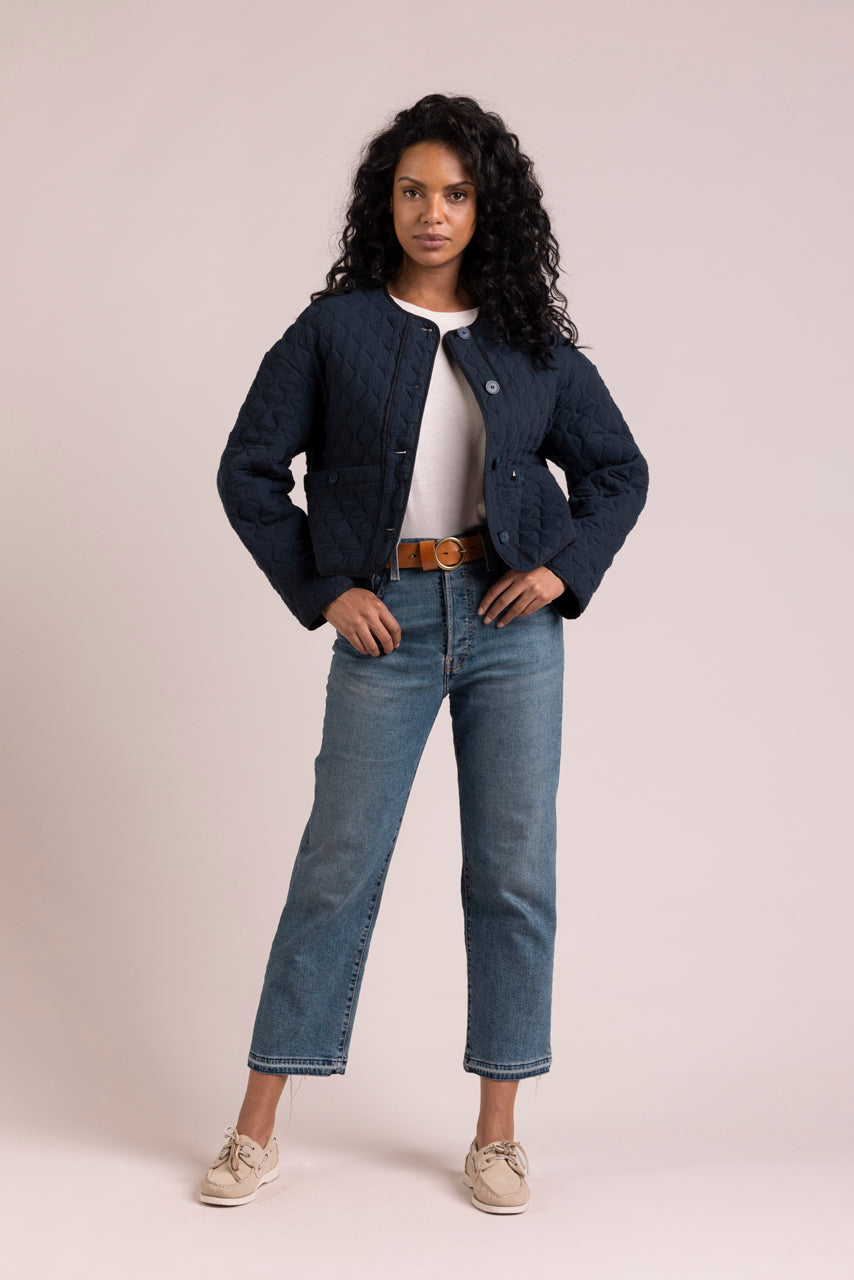 AVOCATIER - Veste oversize matelassée Marine / Navy - Trench & Coat