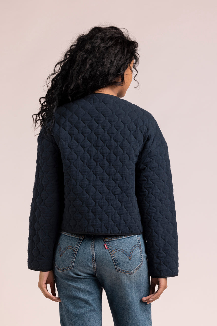 AVOCATIER - Veste oversize matelassée Marine / Navy - Trench & Coat