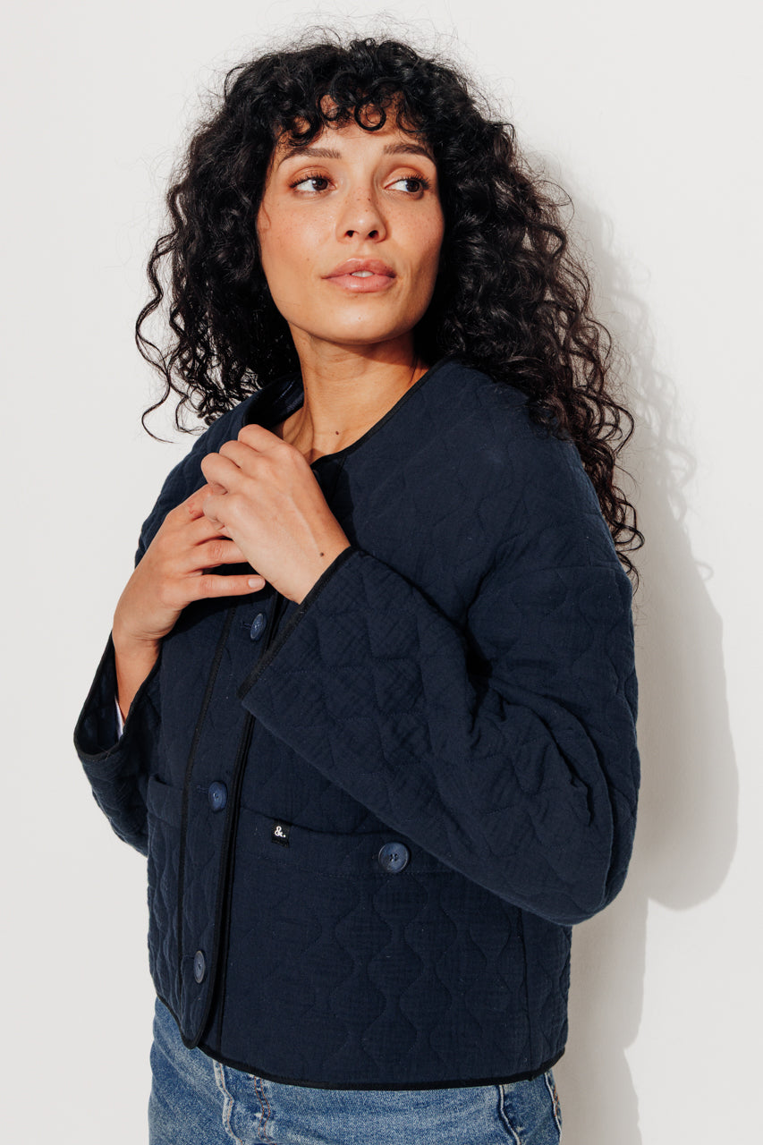 AVOCATIER - AVOCATIER - Veste oversize matelassée Marine / Navy - Trench & Coat