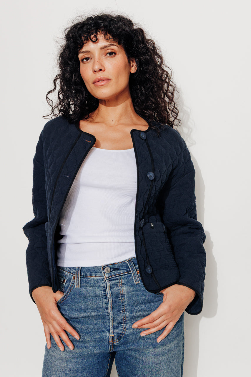 AVOCATIER - AVOCATIER - Veste oversize matelassée Marine / Navy - Trench & Coat
