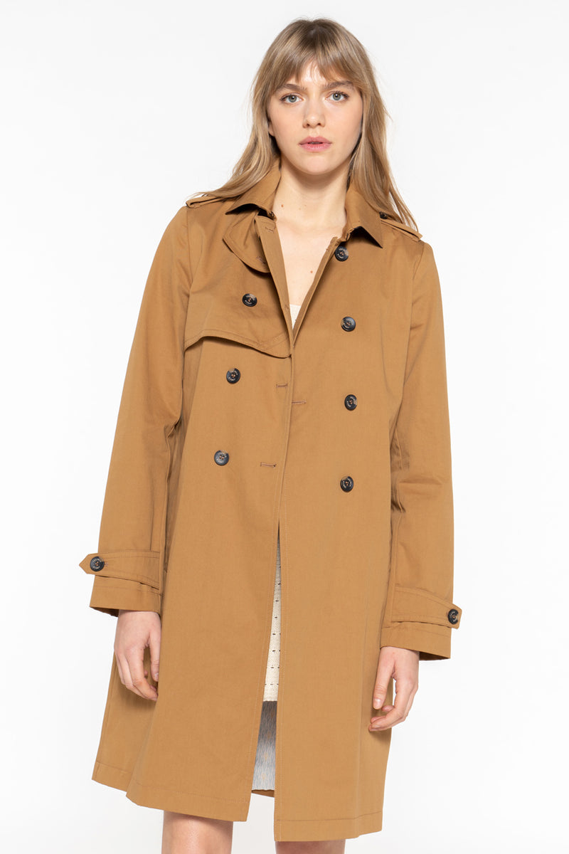 Trench authentique en pur coton premium caramel femme - Trench & Coat �?? Trench & Coat France