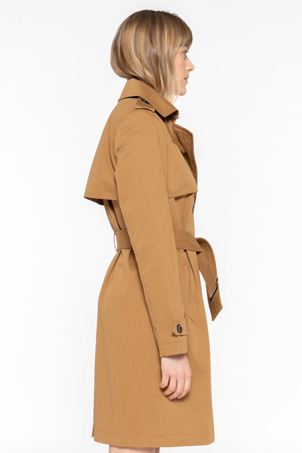 Trench-coat Long Baroque Fitzrovia En Mélange De Viscose (Rouge Duchess